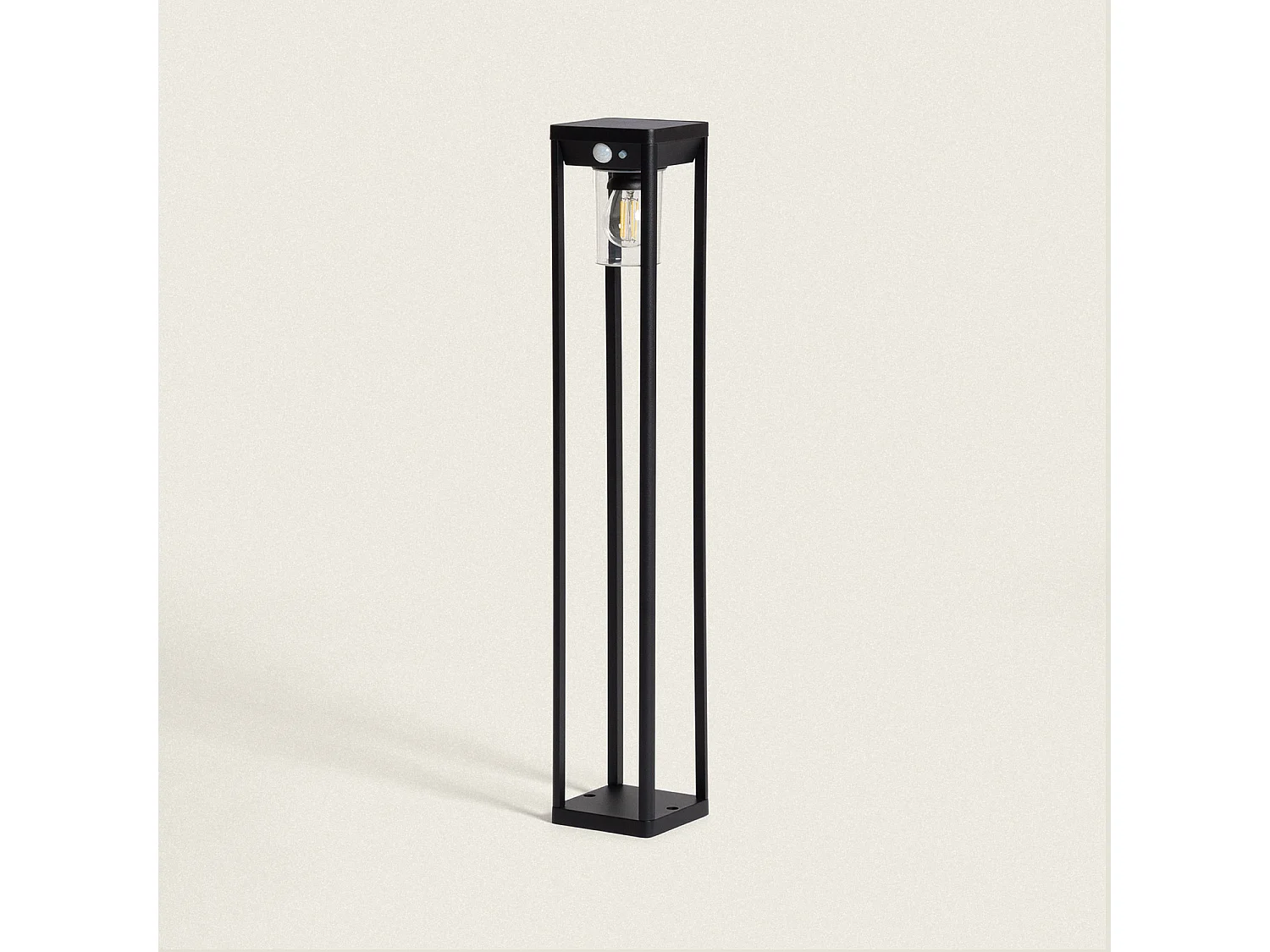 Balise Extérieure sur Pied Solaire 2W 60cm Aluminium avec Détecteur de Mouvement Devah Noir