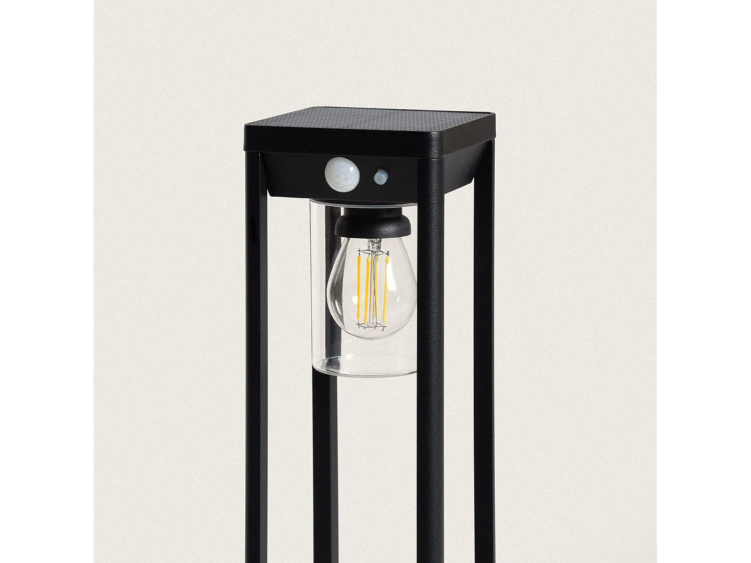 Balise Extérieure sur Pied Solaire 2W 60cm Aluminium avec Détecteur de Mouvement Devah Noir