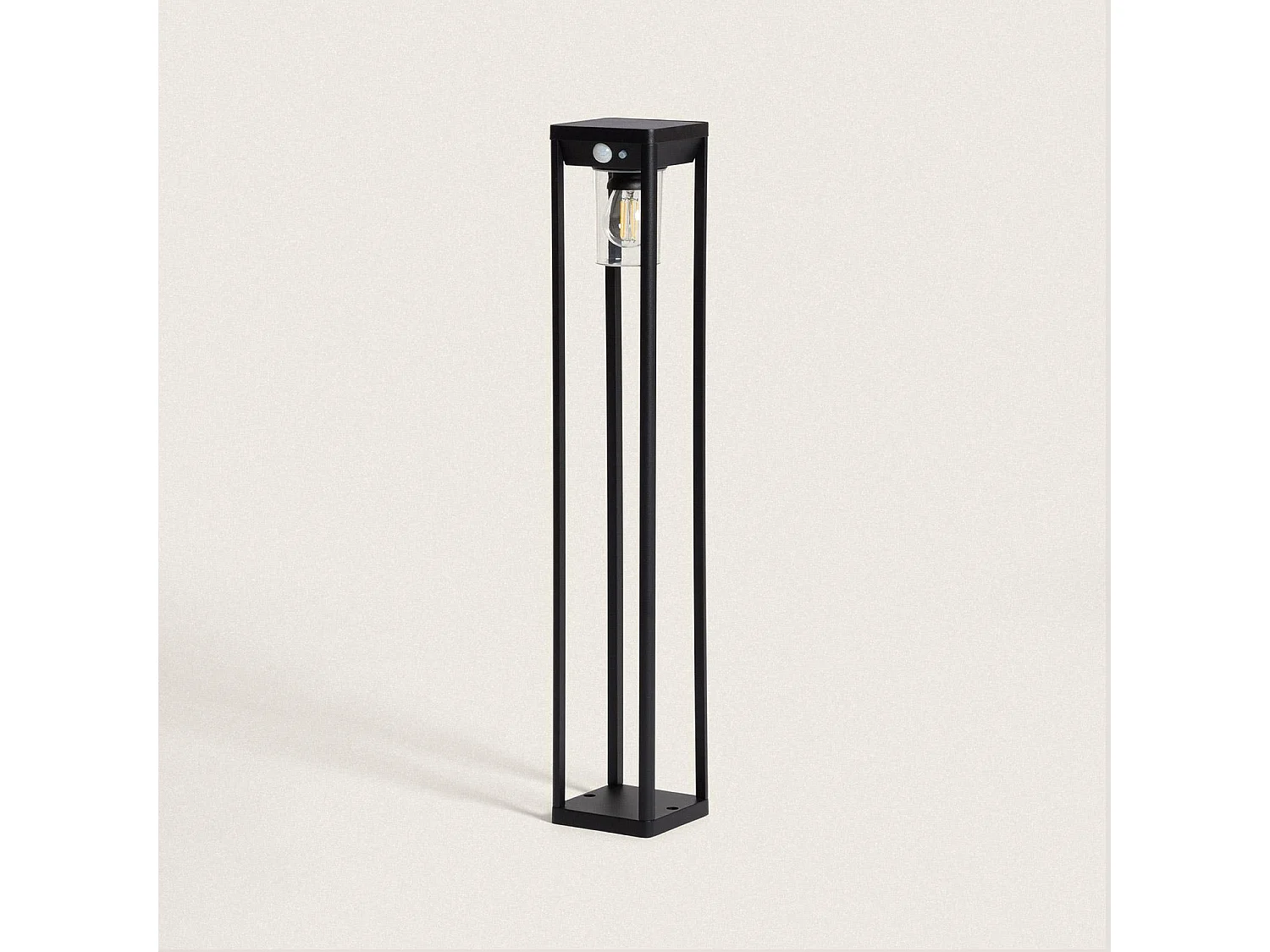 Balise Extérieure sur Pied Solaire 2W 60cm Aluminium avec Détecteur de Mouvement Devah Noir