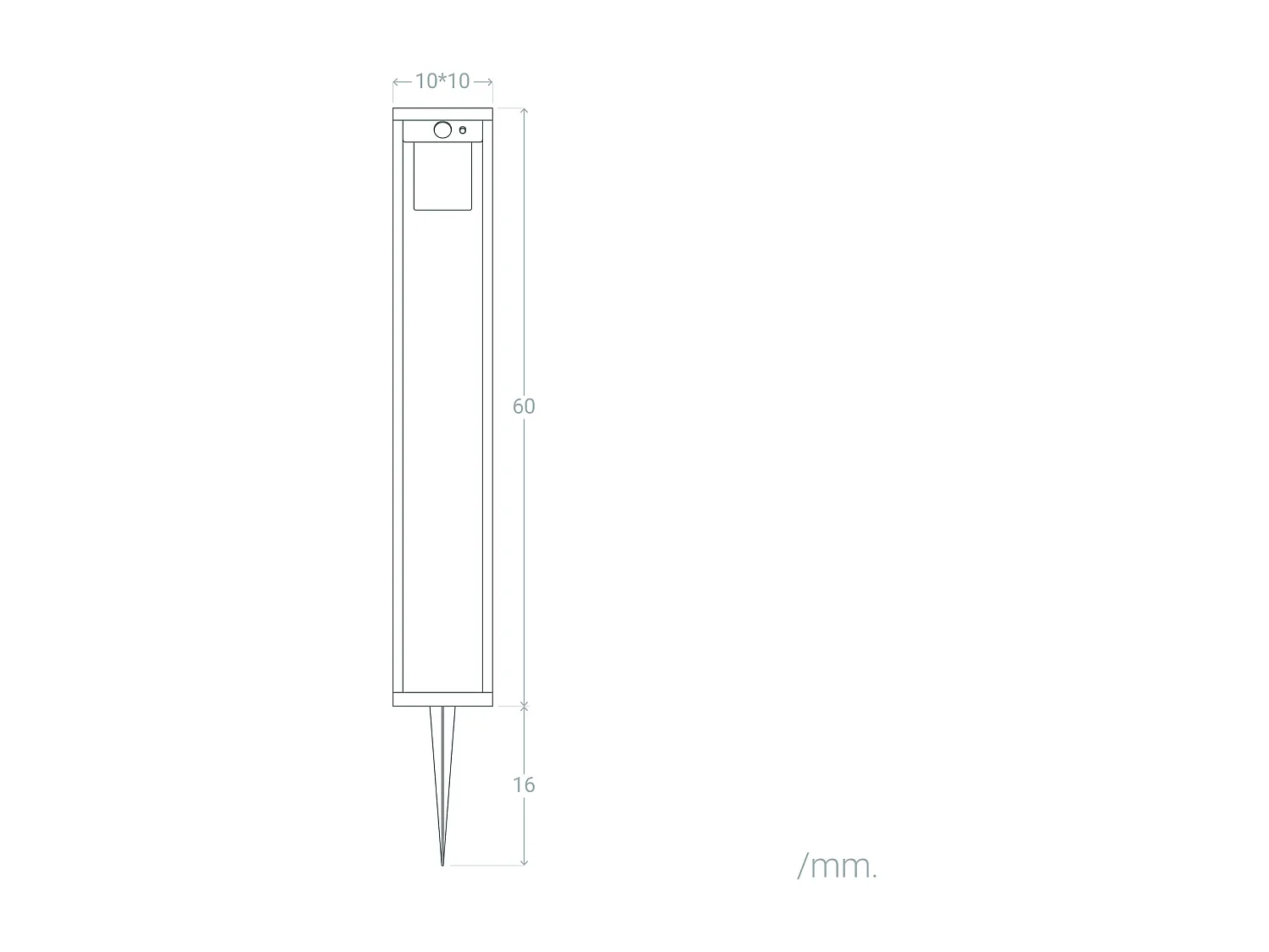 Balise Extérieure sur Pied Solaire 2W 60cm Aluminium avec Détecteur de Mouvement Devah Noir