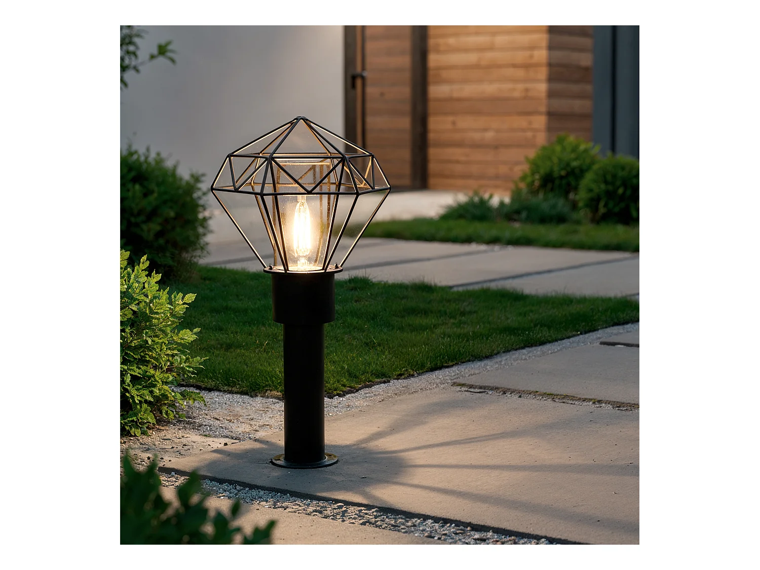 Lampioncino da Esterni 50cm Acciaio Inox Niamey Nero