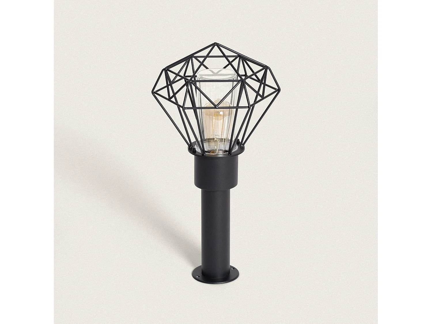 Balise Extérieure en Saillie sur Pied 50cm Acier Inoxydable Niamey Noir