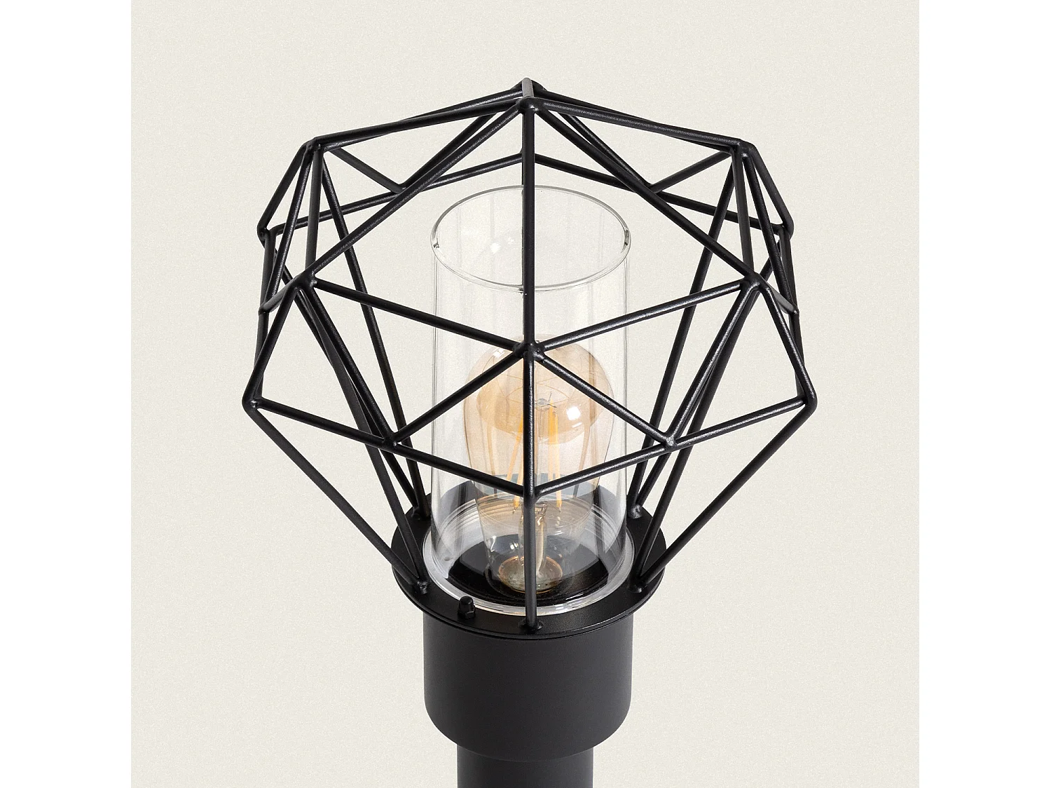 Balise Extérieure en Saillie sur Pied 50cm Acier Inoxydable Niamey Noir