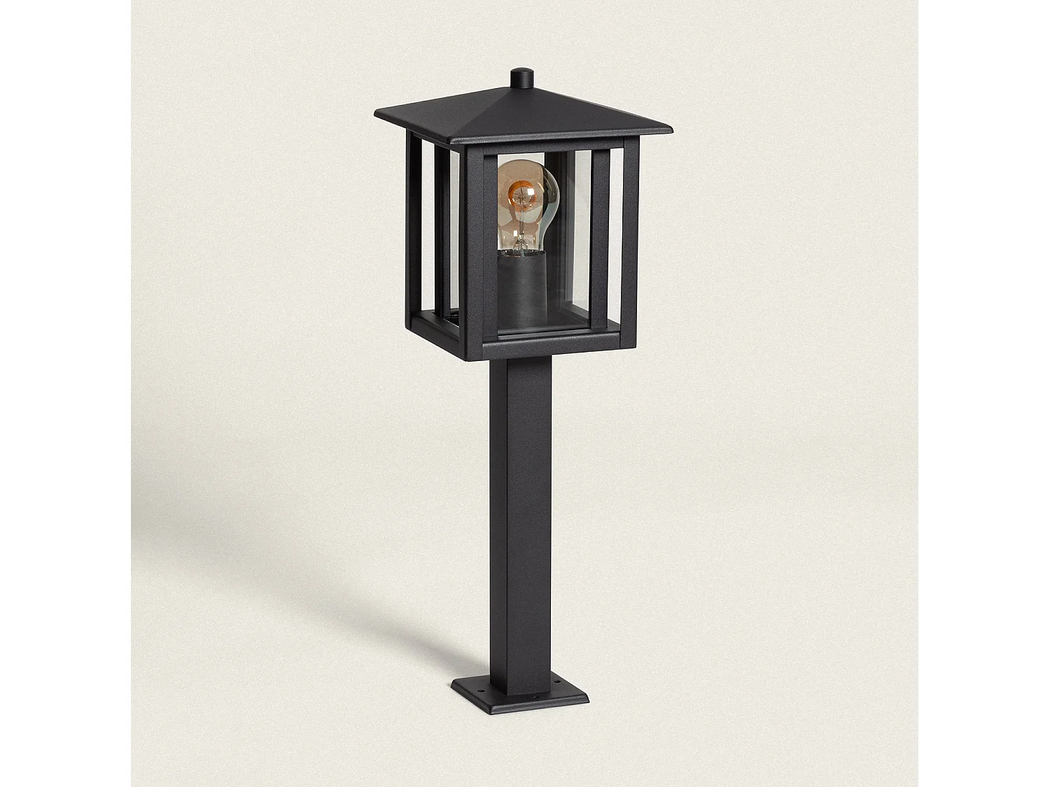 Balise Extérieure en Saillie sur Pied 50cm Acier Inoxydable Awala Noir