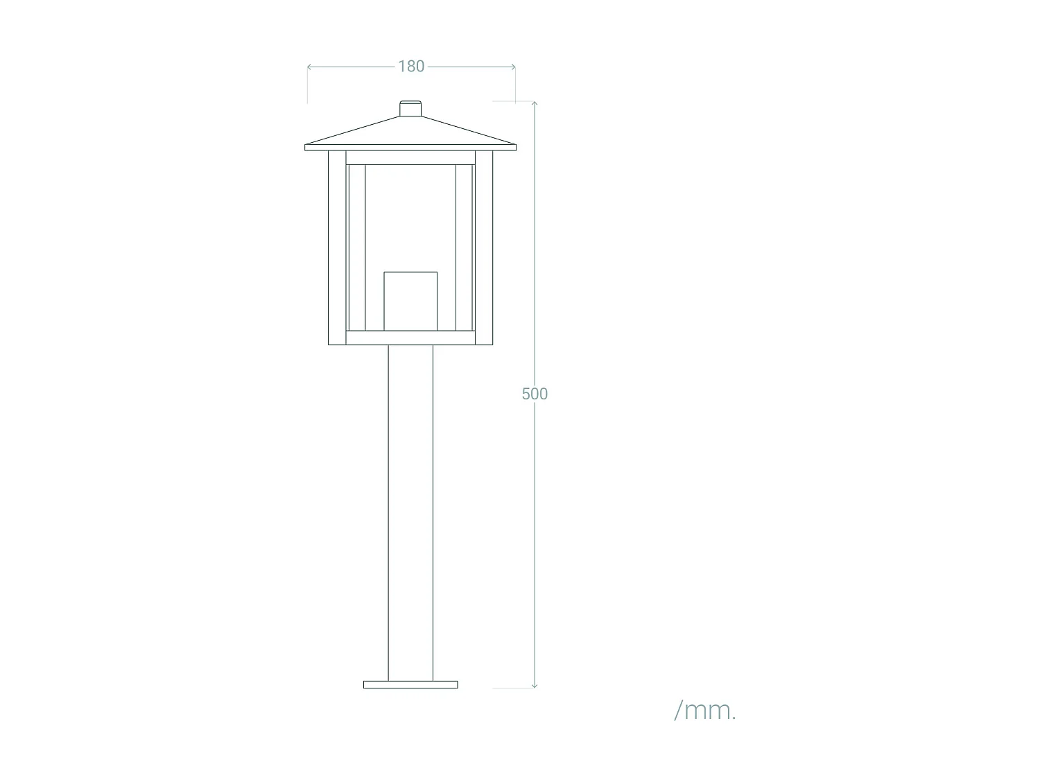 Balise Extérieure en Saillie sur Pied 50cm Acier Inoxydable Awala Noir