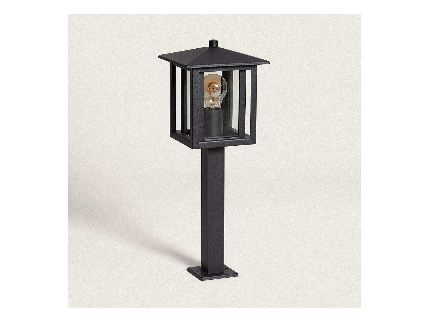 Balise Extérieure en Saillie sur Pied 50cm Acier Inoxydable Awala Noir