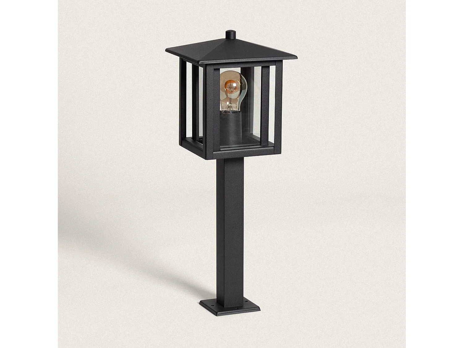 Balise Extérieure en Saillie sur Pied 50cm Acier Inoxydable Awala Noir