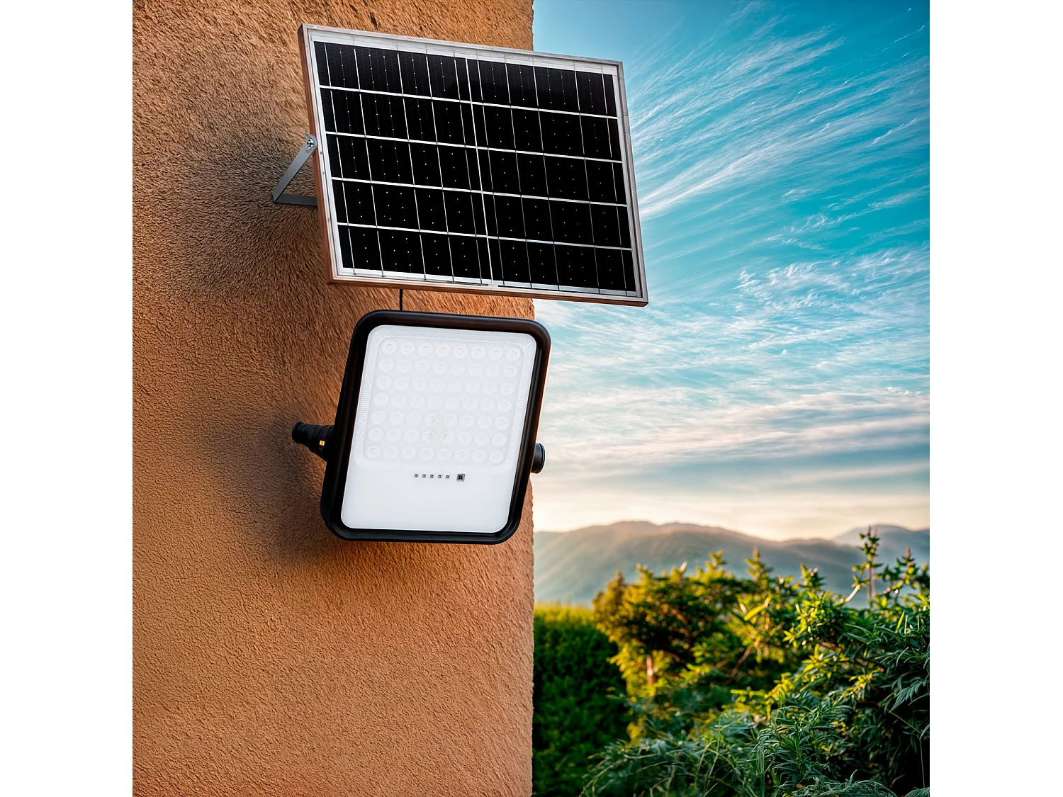 Foco Proyector LED Solar 3300 lm IP65 con Control Remoto Nurda 4000K Blanco Neutro