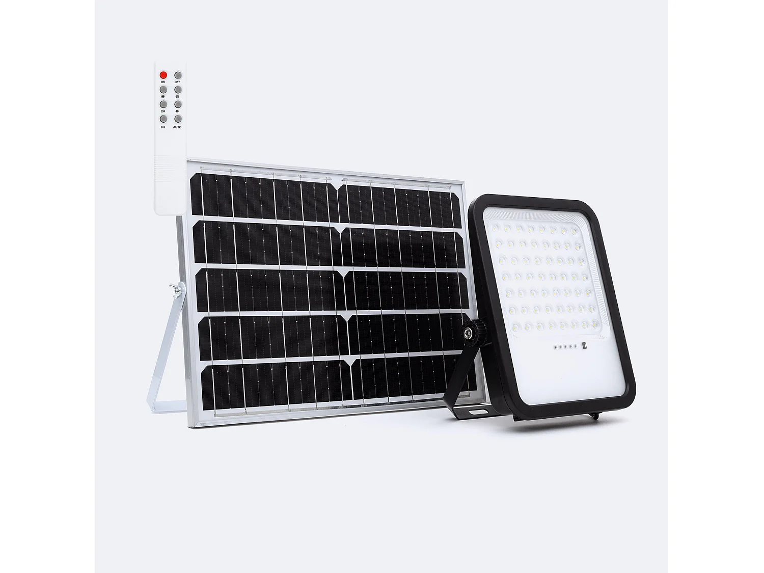 Projecteur Solaire Extérieur LED Nurda 20W 2100 lm IP65 avec Télécommande 4000K Blanc neutre