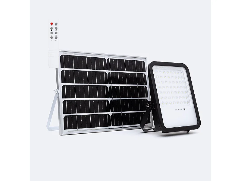 Projecteur Solaire Extérieur LED Nurda 20W 2100 lm IP65 avec Télécommande 4000K Blanc neutre