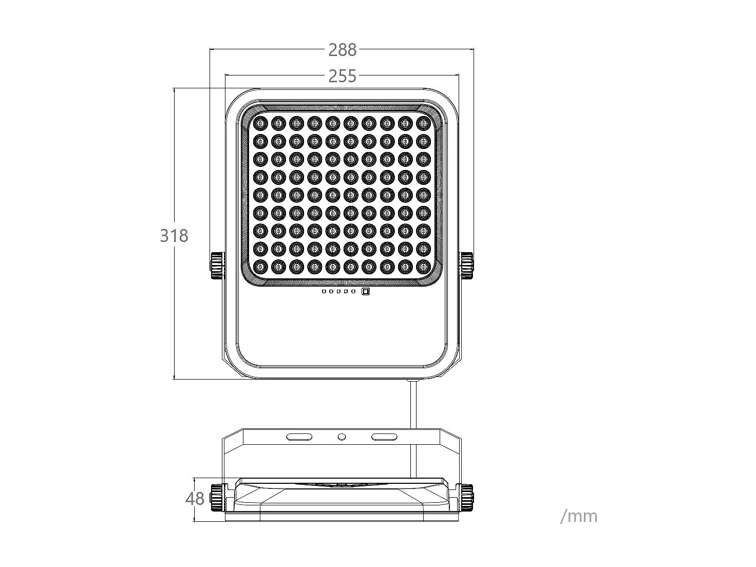 Foco Proyector LED Solar 3850 lm IP65 con Control Remoto Nurda 4000K Blanco Neutro