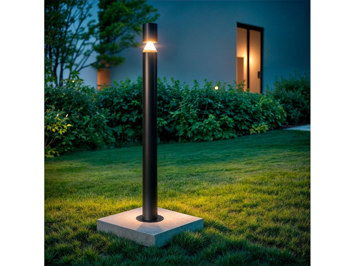 Baliza de Pie Exterior LED 6W 90cm Aluminio Cashel Negro