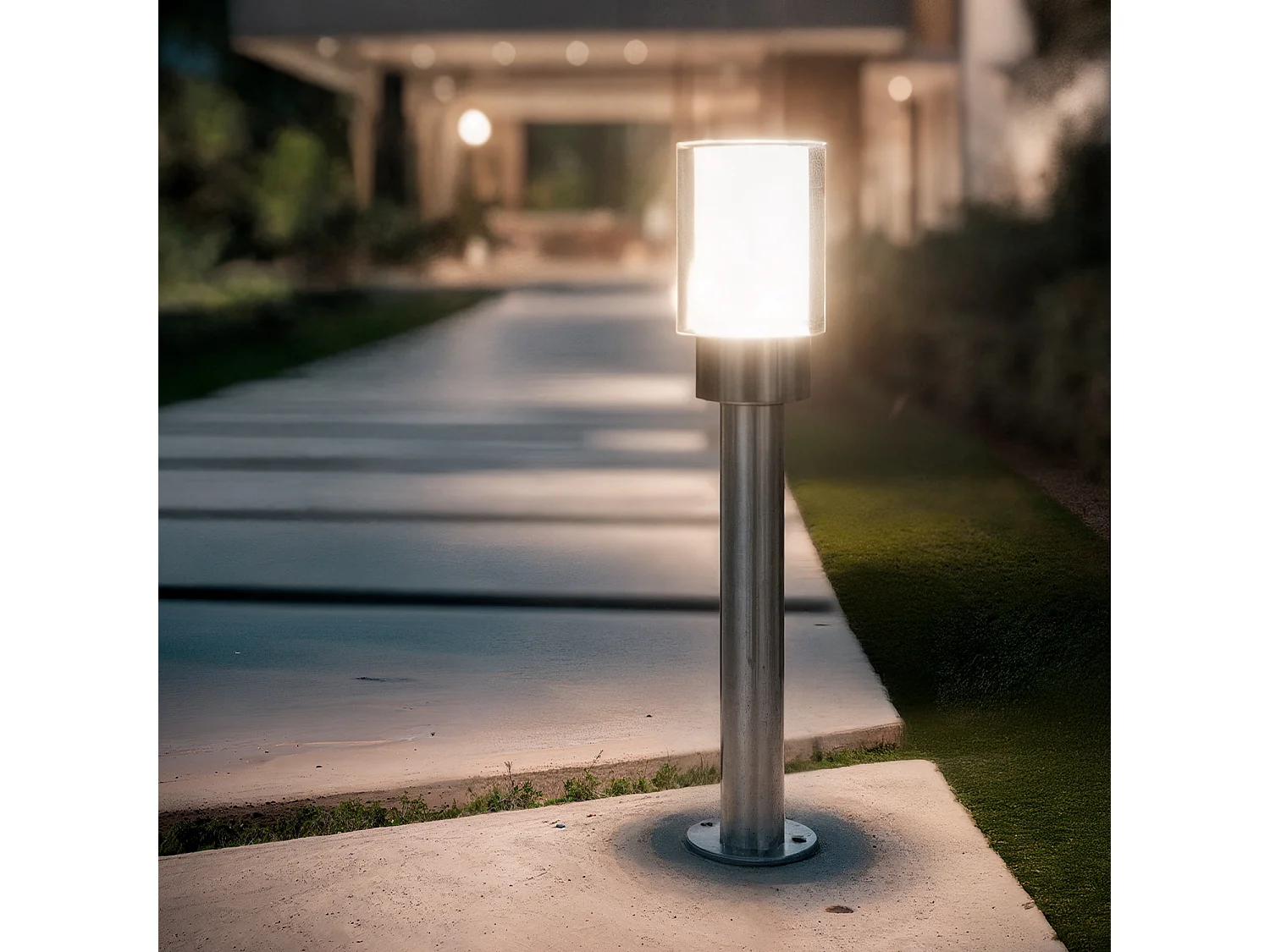 Balise Extérieure en Saillie sur Pied 50cm Acier Inoxydable Martin Gris