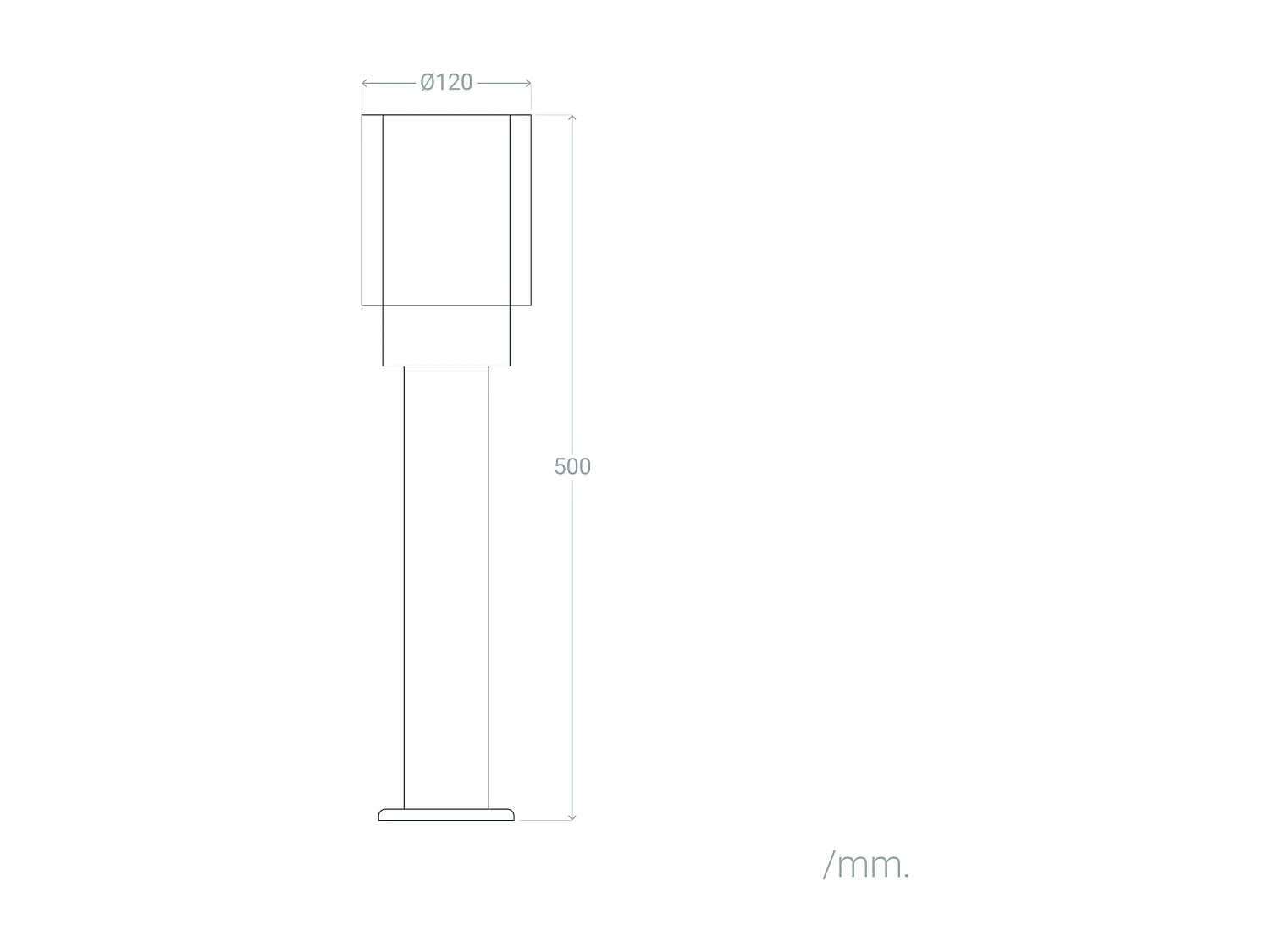 Balise Extérieure en Saillie sur Pied 50cm Acier Inoxydable Martin Gris