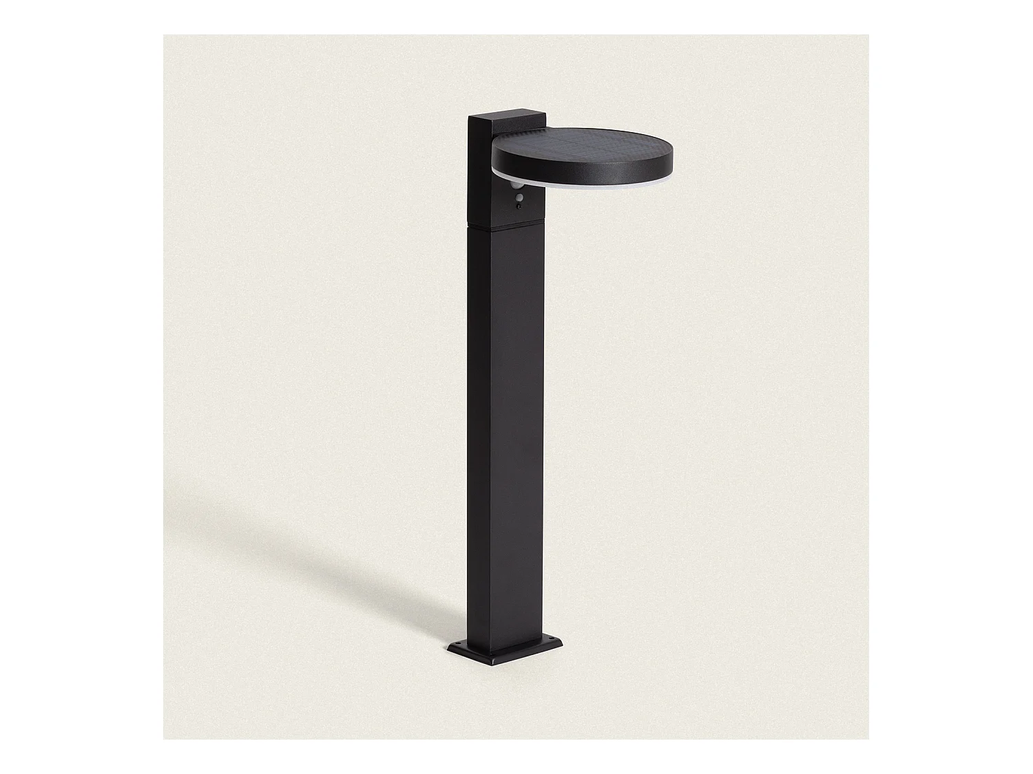 Baliza de Pie Exterior Solar LED 5W 50cm Aluminio con Sensor de Movimiento Aris Negro