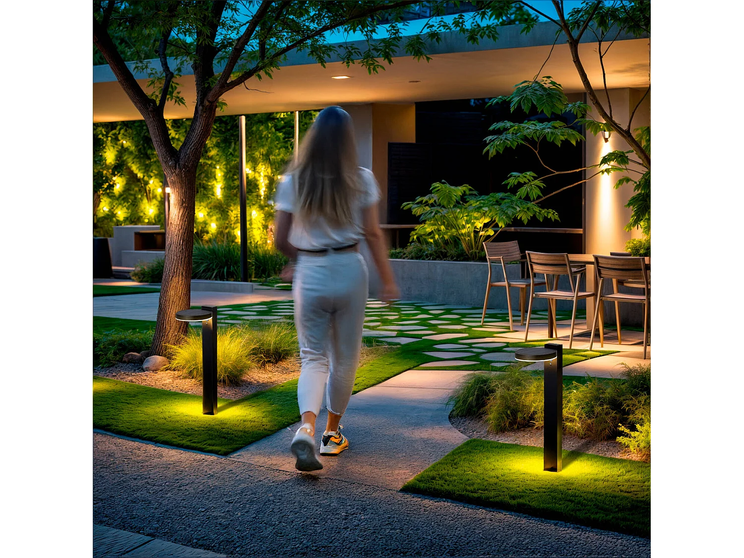 Balise Extérieure sur Pied Solaire LED 50cm Aluminium avec Détecteur de Mouvement Aris Noir