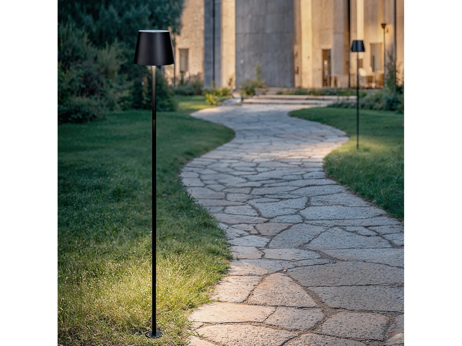 Faretto LED 3W Alluminio con Picchetto 80cm Anisa Nero