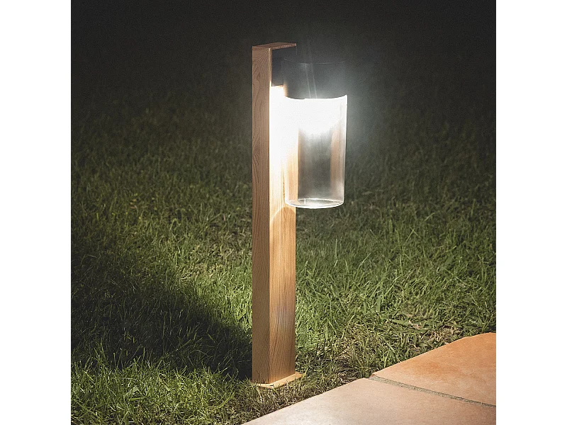 Lampioncino per Esterni 50cm Acciaio Inox e Vetro Isoba Nero