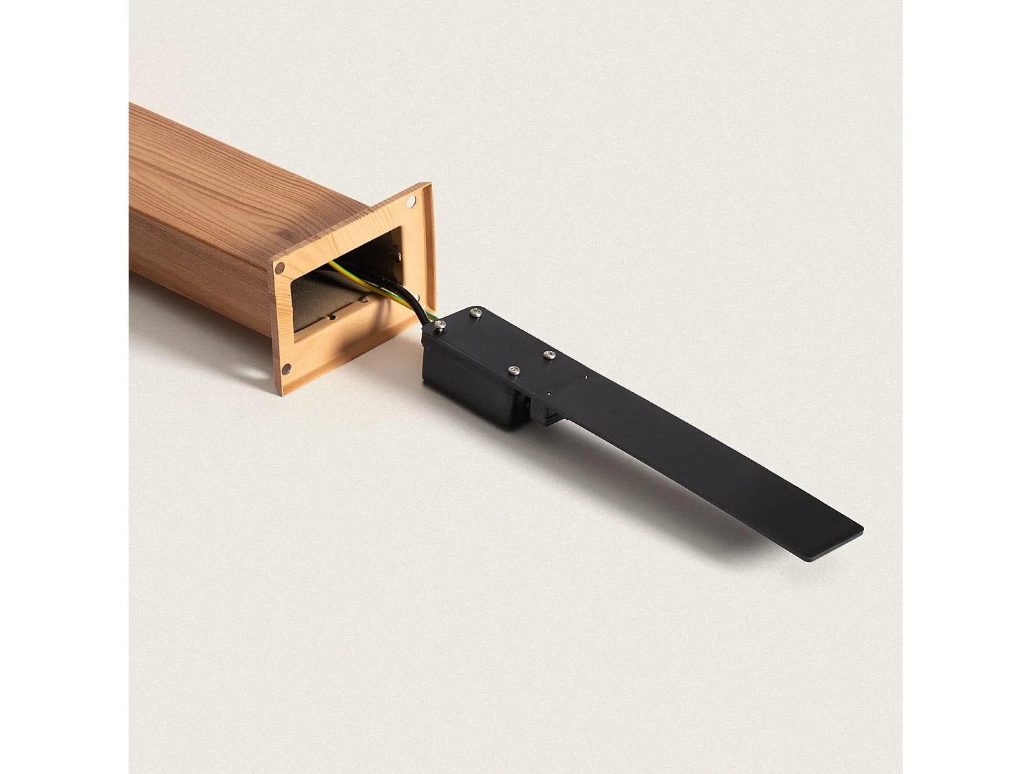 Balise Extérieure en Saillie sur Pied 50cm Acier Inoxydable et Verre Isoba Noir