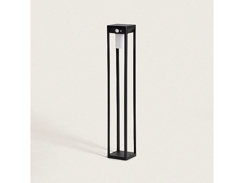Lampioncino da Esterni Solare LED 60cm Alluminio con Sensore di Movimento Devah Nero