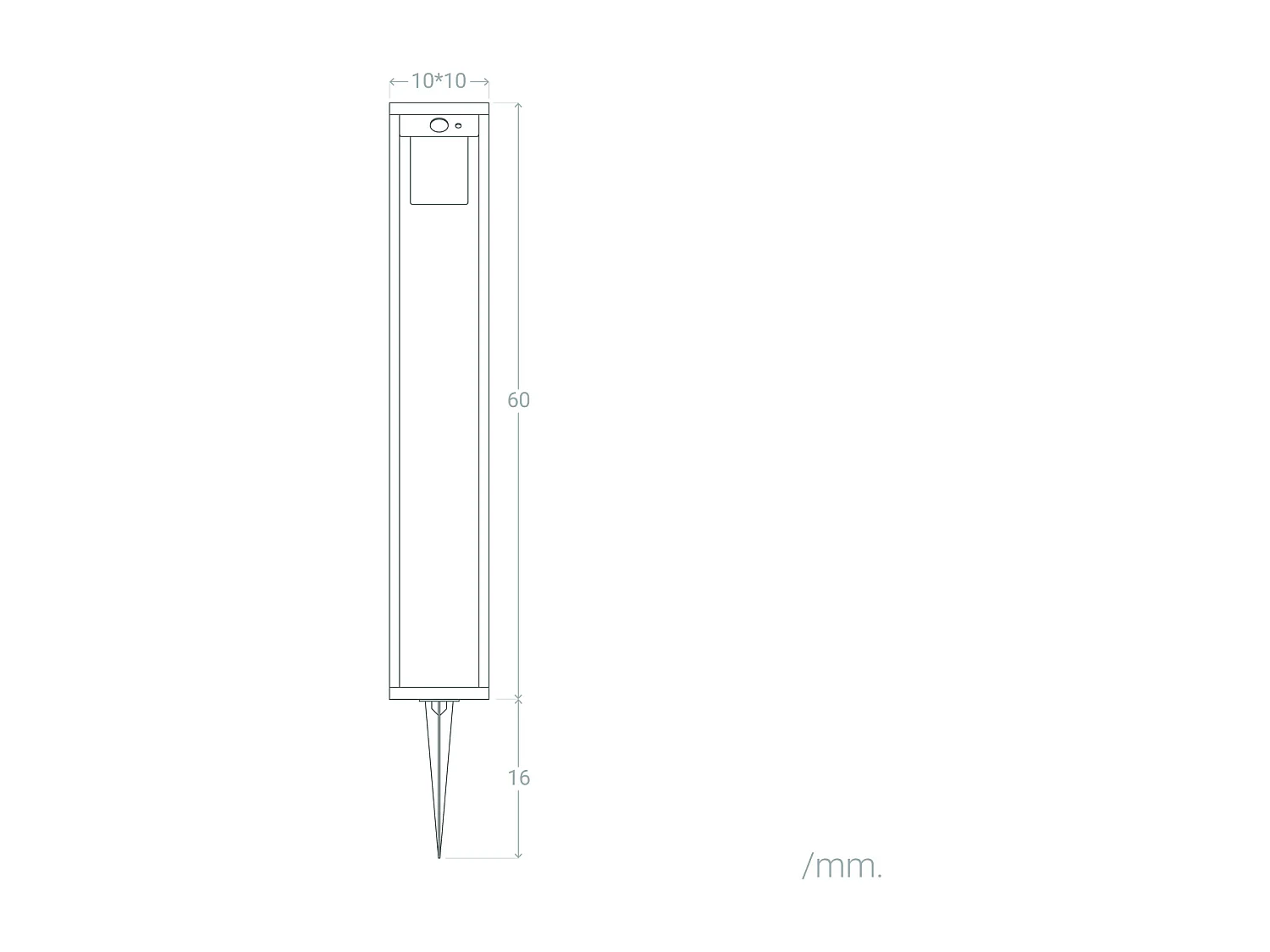 Baliza de Pie Exterior Solar LED 60cm Aluminio con Sensor de Movimiento Devah Negro