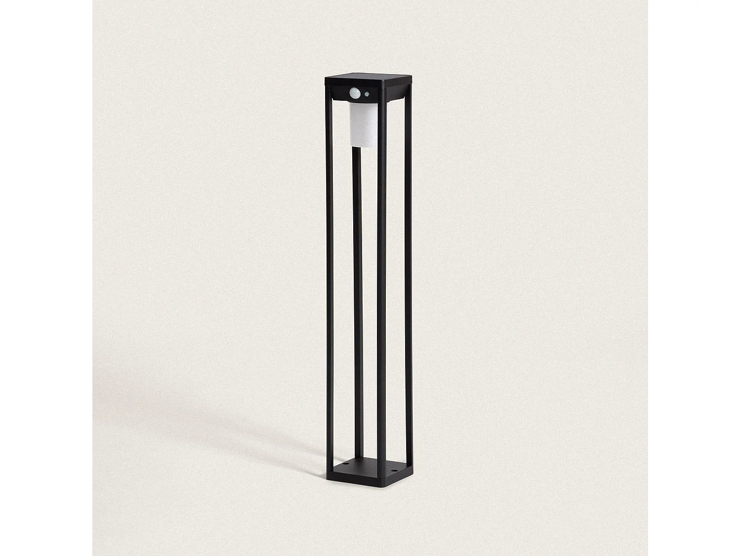 Balise Extérieure sur Pied Solaire LED 60cm Aluminium avec Détecteur de Mouvement Devah Noir
