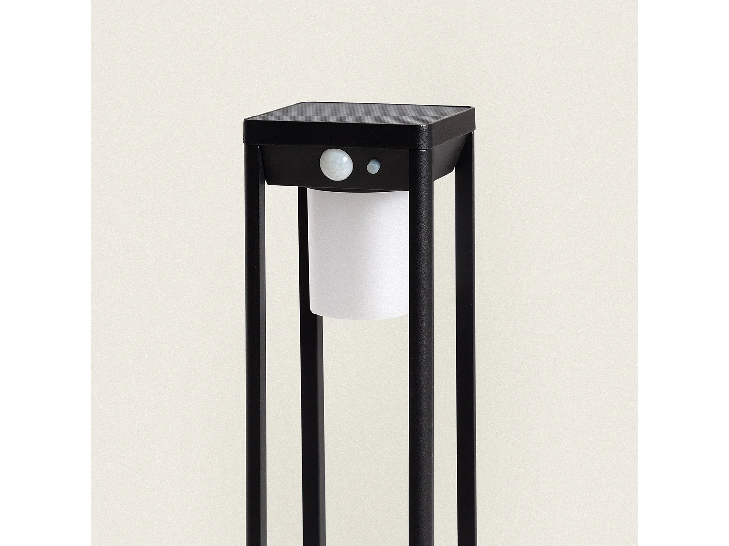 Balise Extérieure sur Pied Solaire LED 60cm Aluminium avec Détecteur de Mouvement Devah Noir
