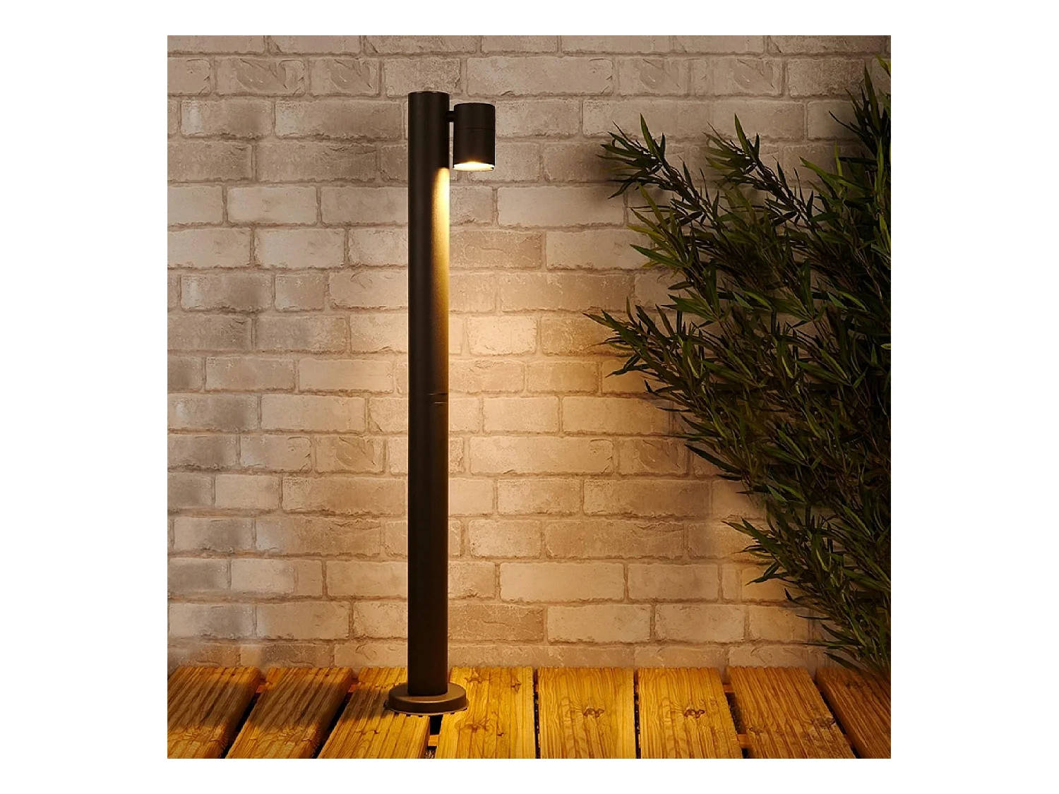 Baliza Exterior Superficie Pie 90cm Acero Inoxidable Stone Antracita