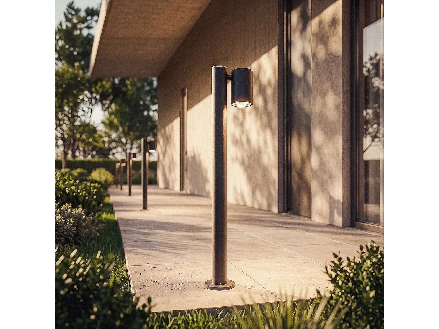 Balise Extérieure sur Pied 90 cm en Acier Inoxydable Stone Anthracite