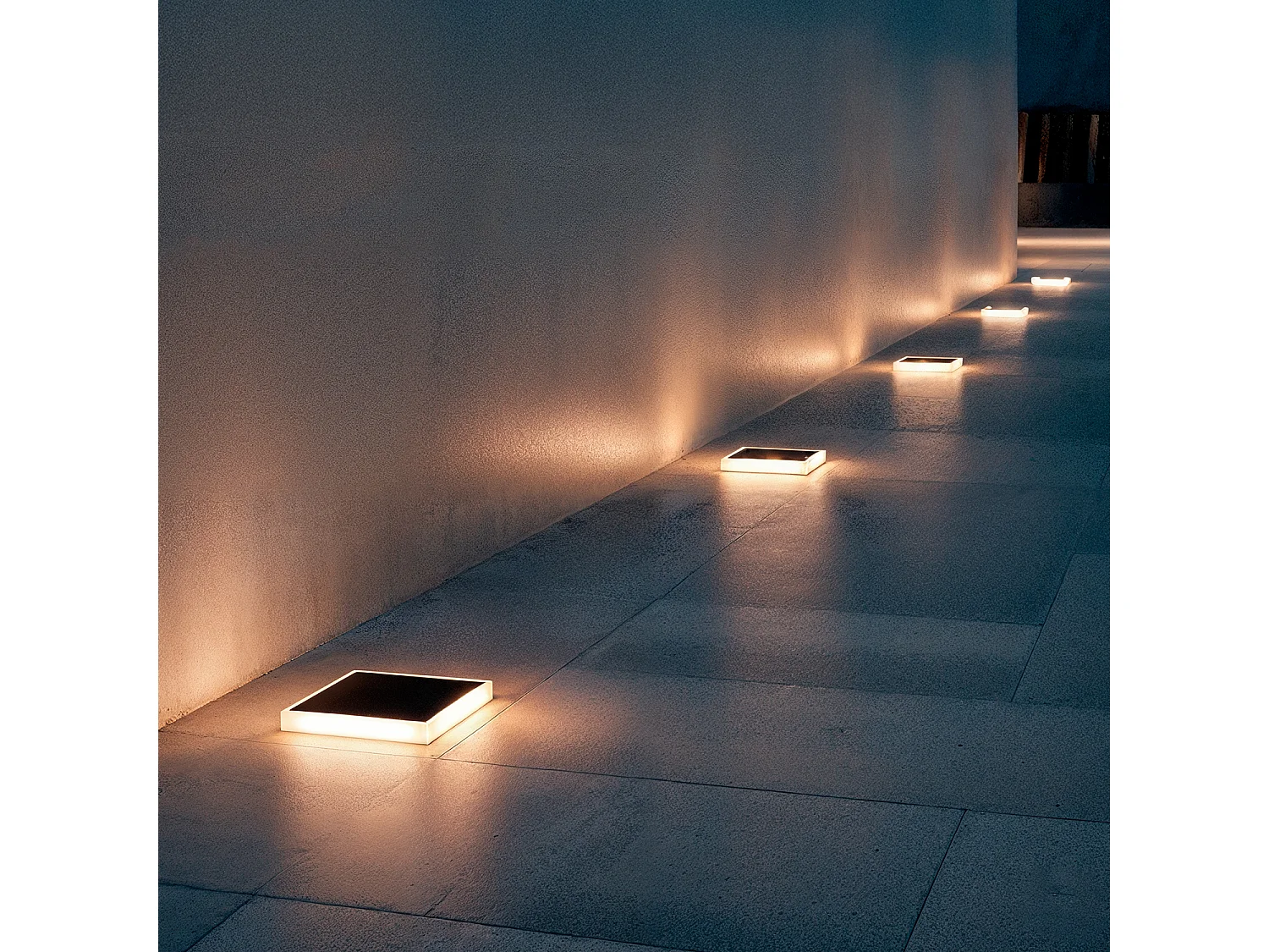 Segnapasso per Esterni LED 2W Incasso a Parete Quadrato Rembel Nero