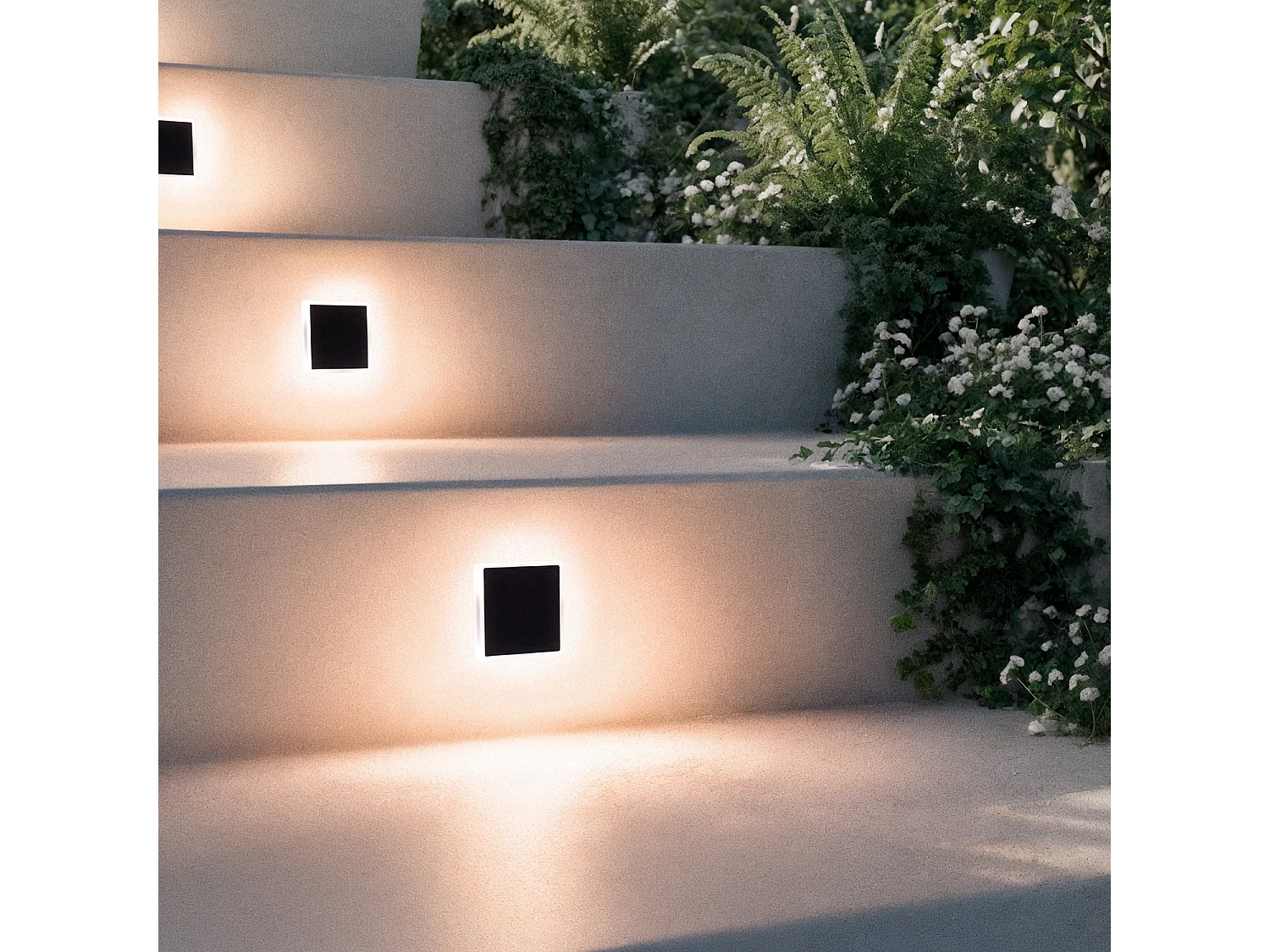 Segnapasso per Esterni LED 2W Incasso a Parete Quadrato Rembel Nero