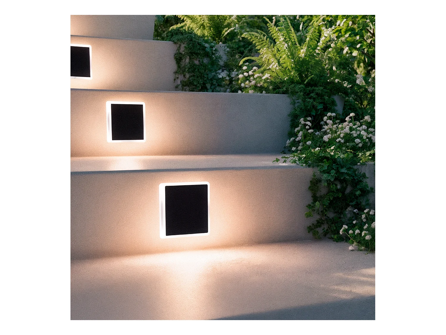 Balise Extérieure LED 2W Carrée Encastrable Mur Rembel Noir