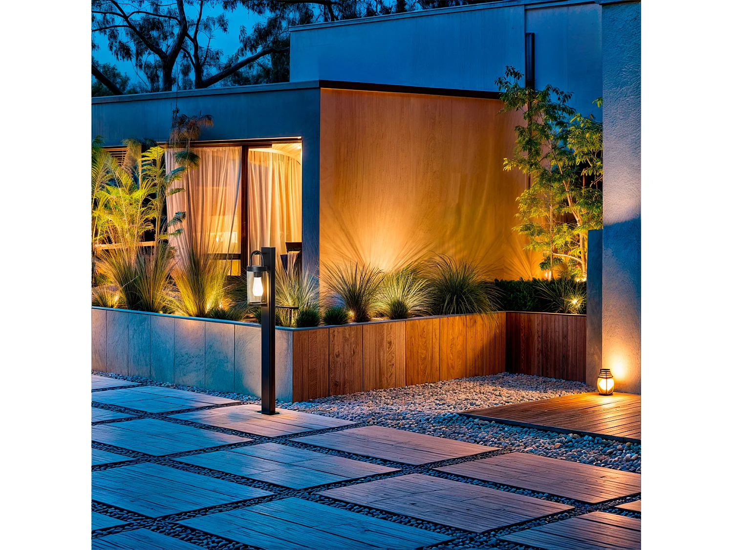 Balise sur Pied Extérieure 100cm Aluminium Benny Noir