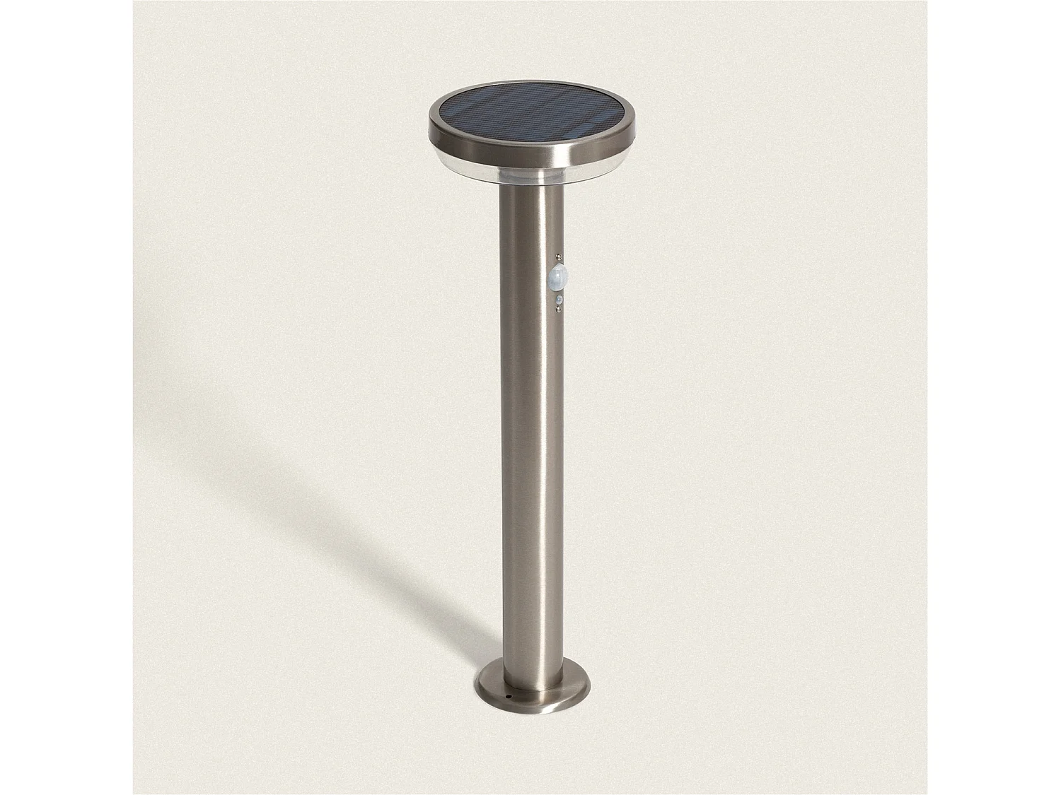 Balise Extérieure sur Pied Solaire LED 5W 50cm Aluminium avec Détecteur de Mouvement Barton Argent