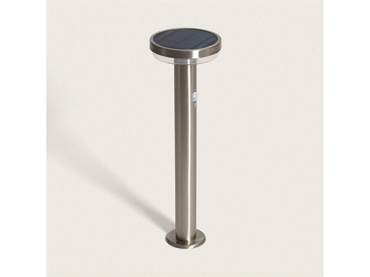 Balise Extérieure sur Pied Solaire LED 5W 50cm Aluminium avec Détecteur de Mouvement Barton Argent