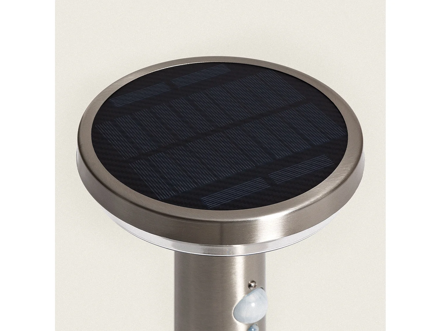 Balise Extérieure sur Pied Solaire LED 5W 50cm Aluminium avec Détecteur de Mouvement Barton Argent