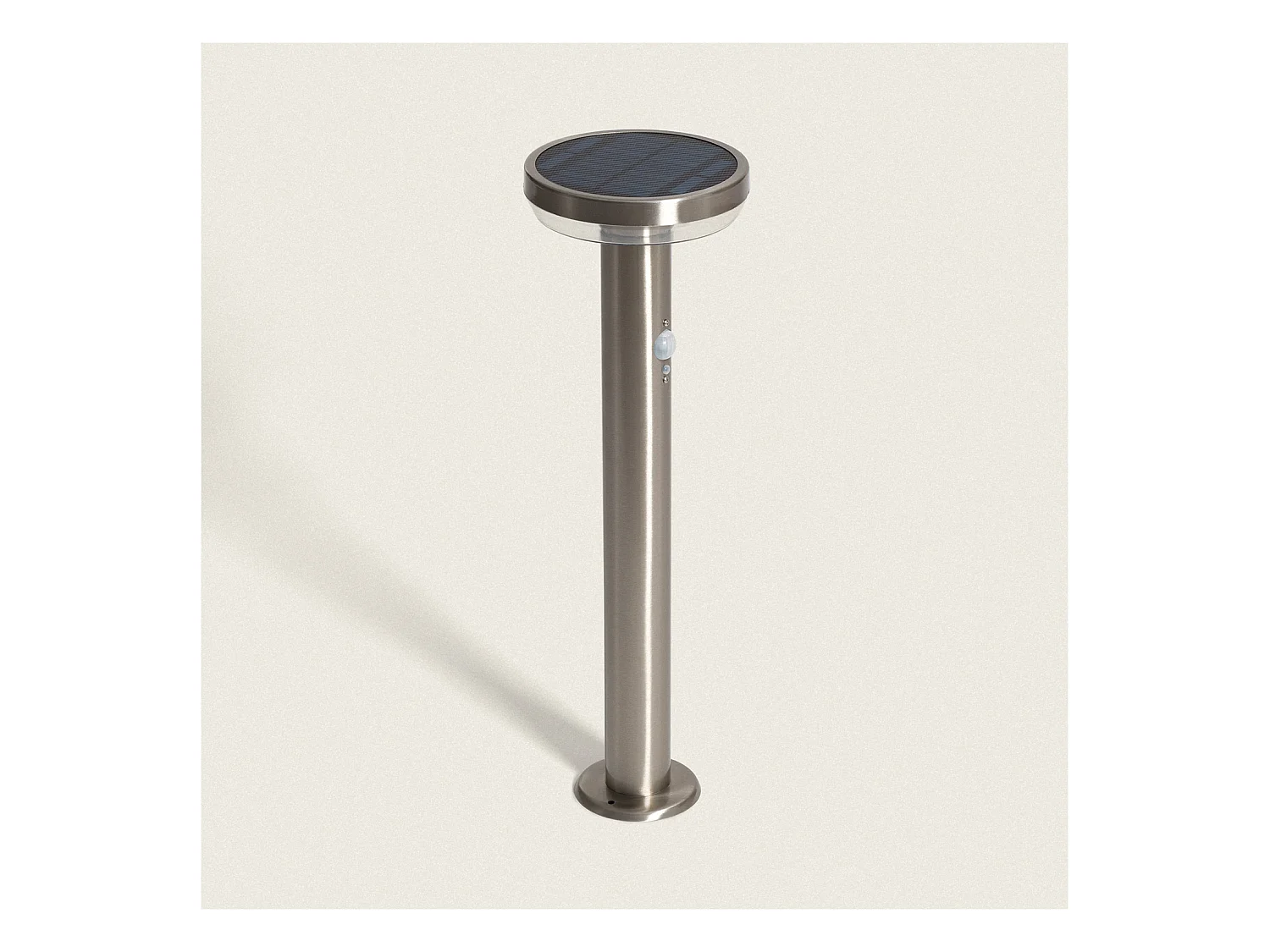 Balise Extérieure sur Pied Solaire LED 5W 50cm Aluminium avec Détecteur de Mouvement Barton Argent