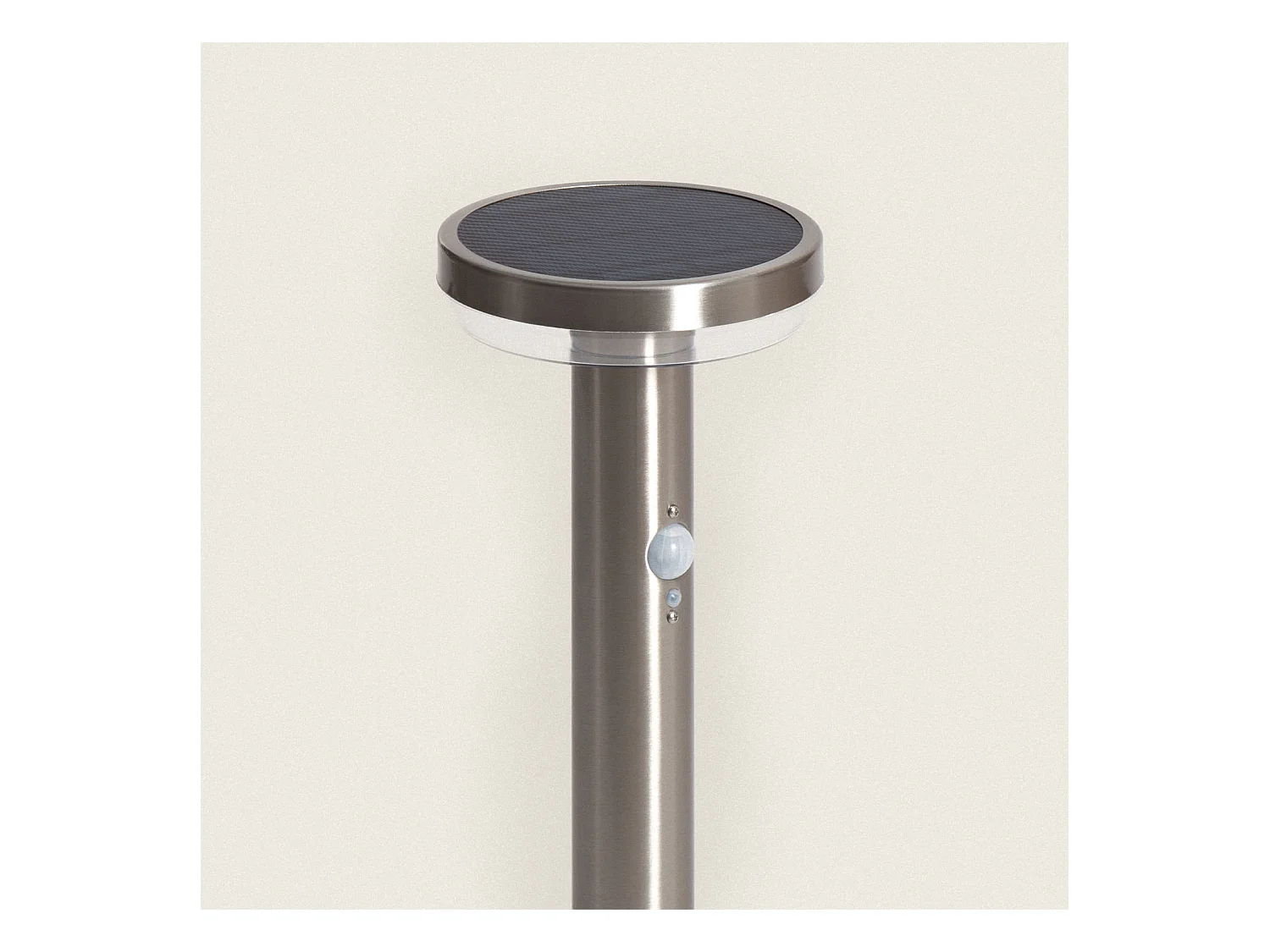Balise Extérieure sur Pied Solaire LED 5W 50cm Aluminium avec Détecteur de Mouvement Barton Argent