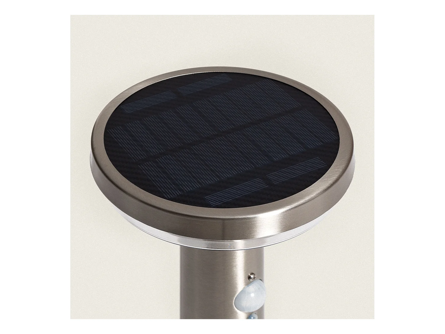 Balise Extérieure sur Pied Solaire LED 5W 50cm Aluminium avec Détecteur de Mouvement Barton Argent