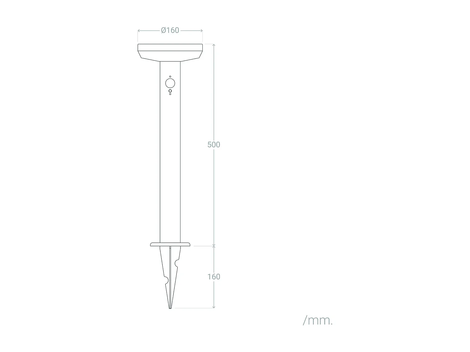 Lampioncino da Esterni Solare LED 5W 50cm Alluminio con Sensore di Movimento Barton Argento