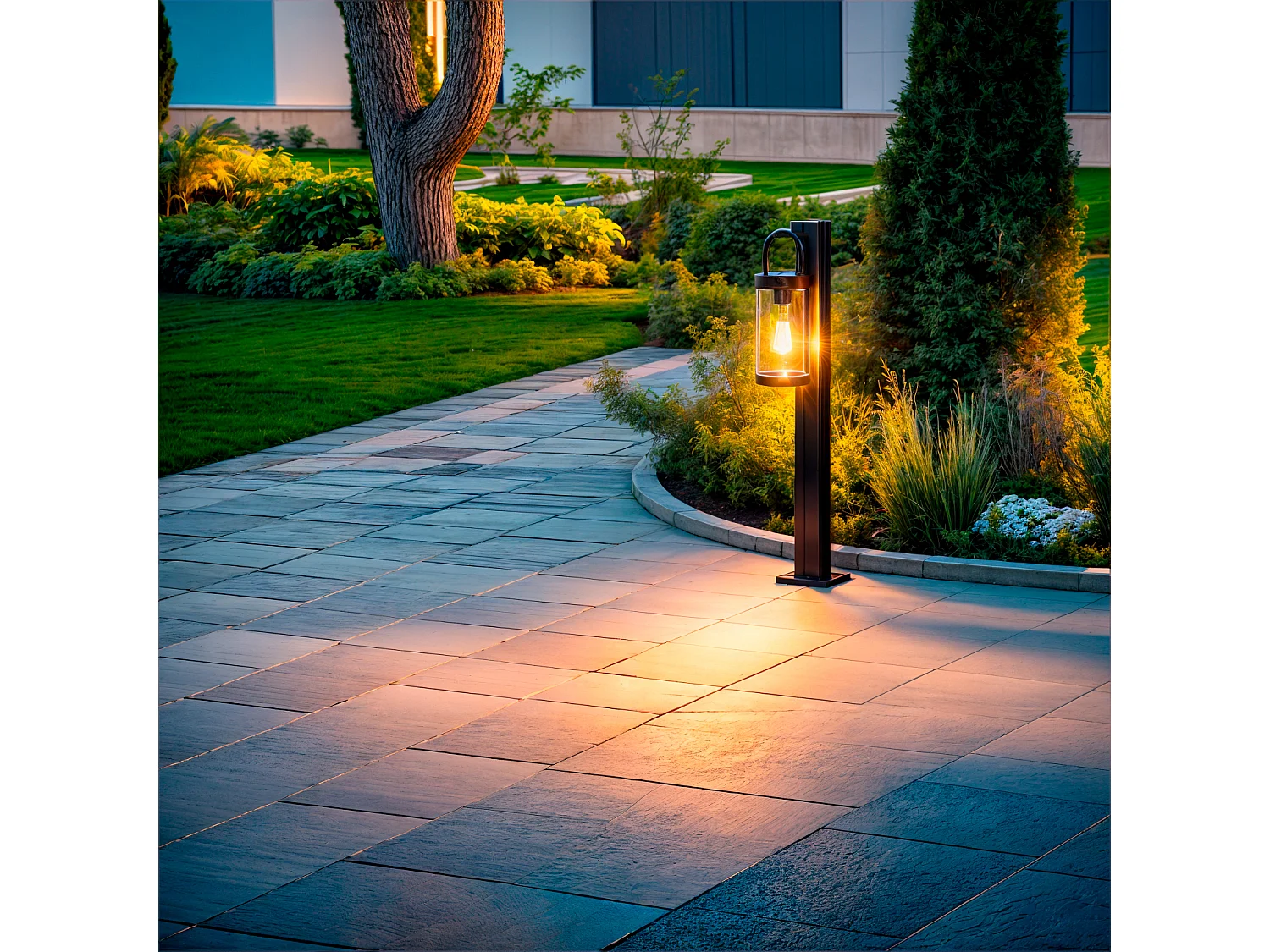 Baliza de Pie Exterior 80cm Aluminio Benny Marrón claro