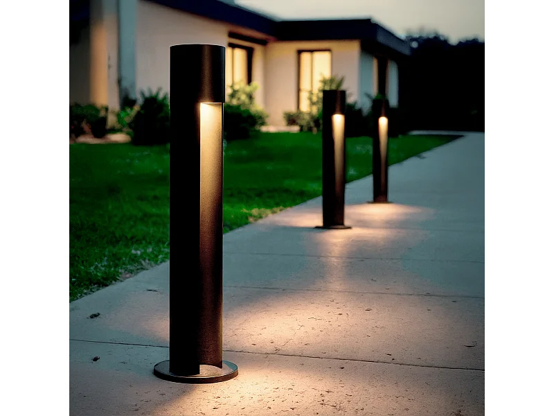 Balise sur Pied Extérieure Aluminium 60cm Nervik Noir