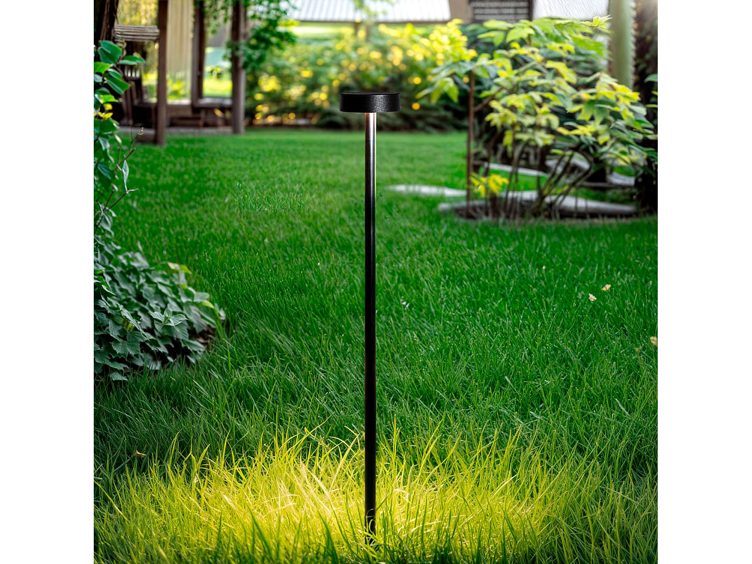Balise Extérieure LED 1.5W avec Piquet Pied 80cm Grinage Noir