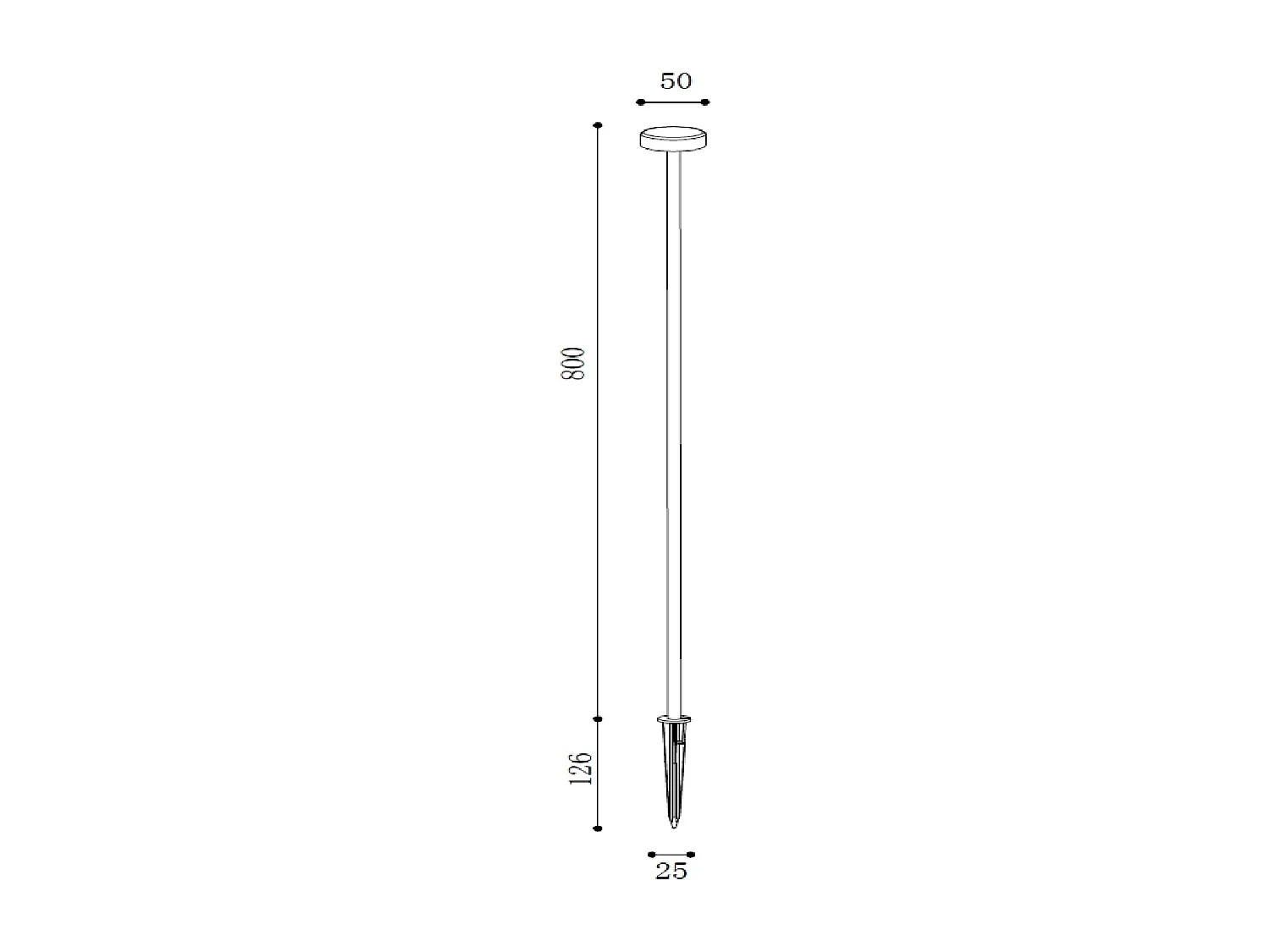 Balise Extérieure LED 1.5W avec Piquet Pied 80cm Grinage Noir