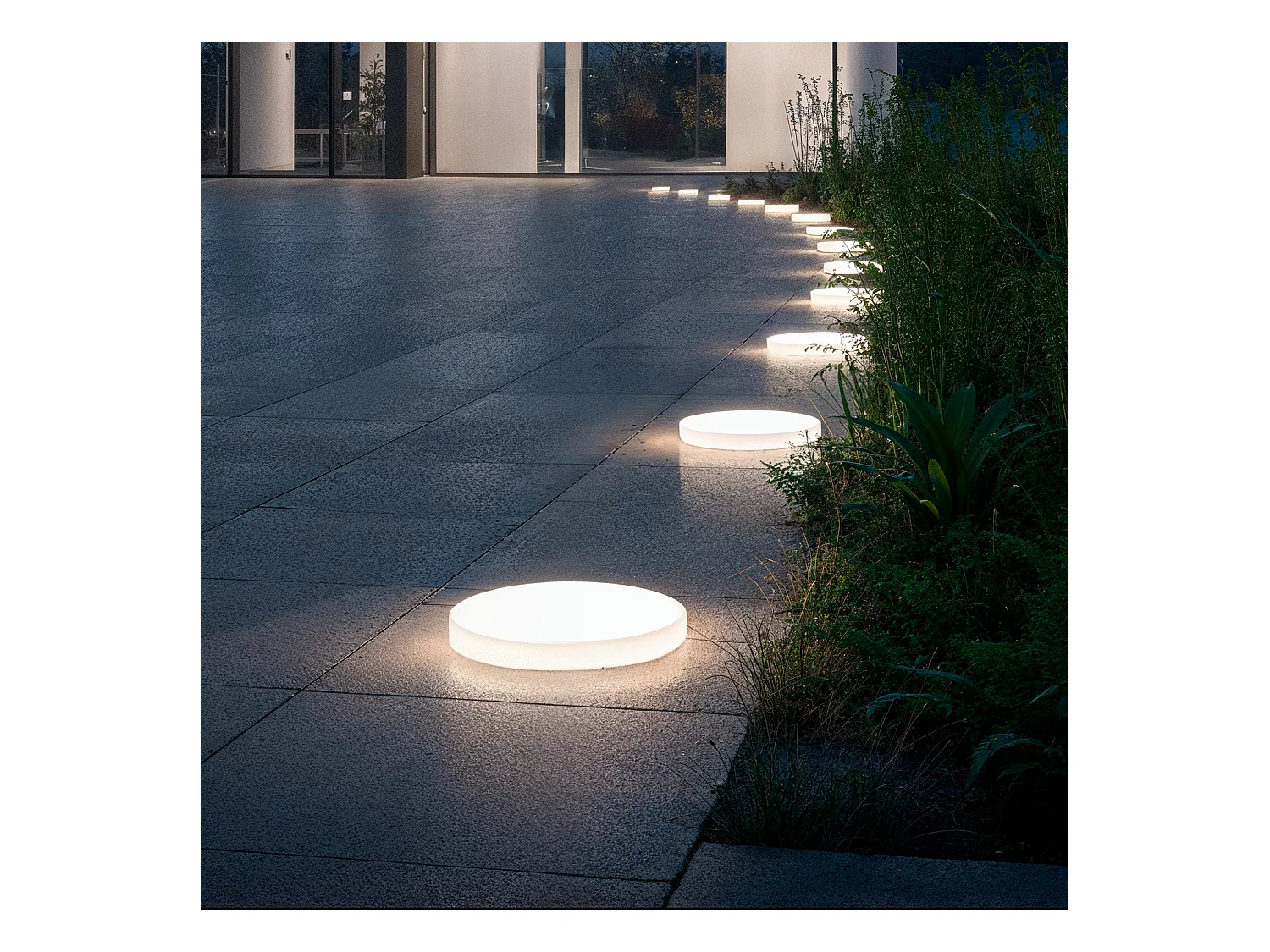 Balise Extérieure LED 1.2W Ronde Encastrable au Mur Lex Noir