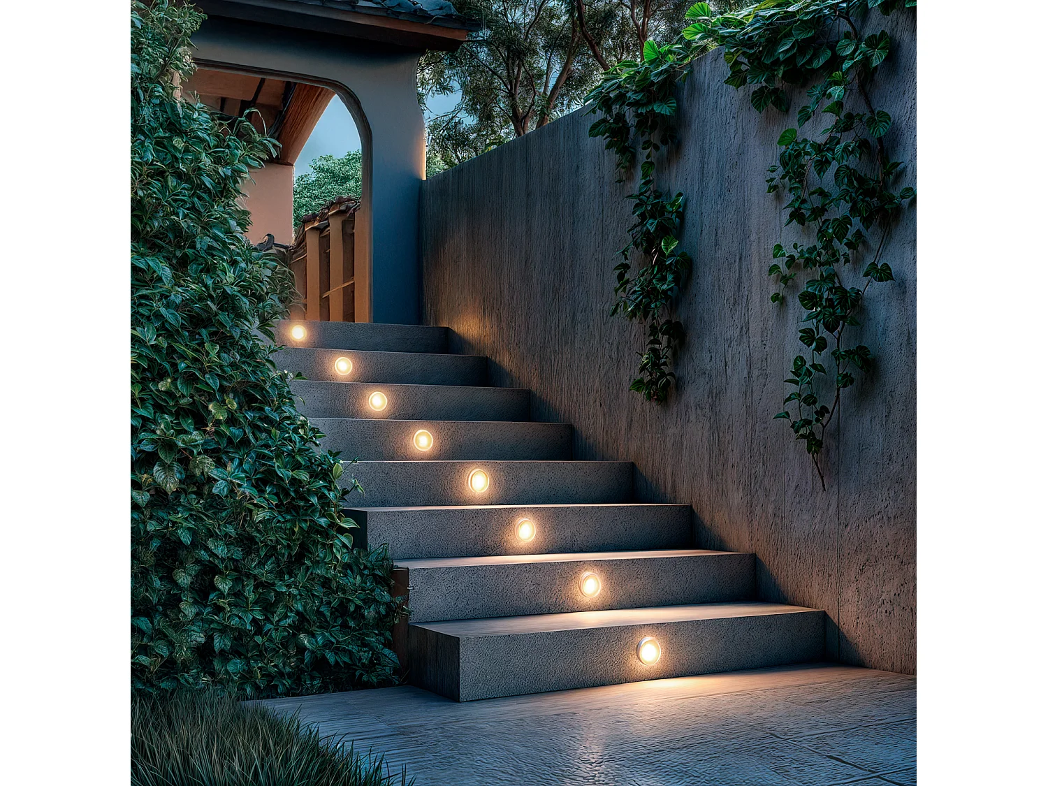 Balise Extérieure LED 1.2W Ronde Encastrable au Mur Lex Noir