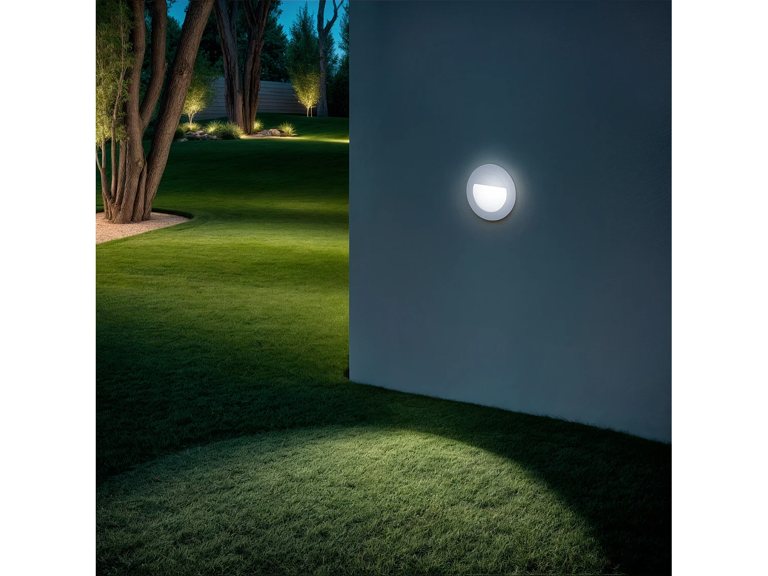 Balise Extérieure LED 1.5W Encastrable Mur Olite IP65  Argenté