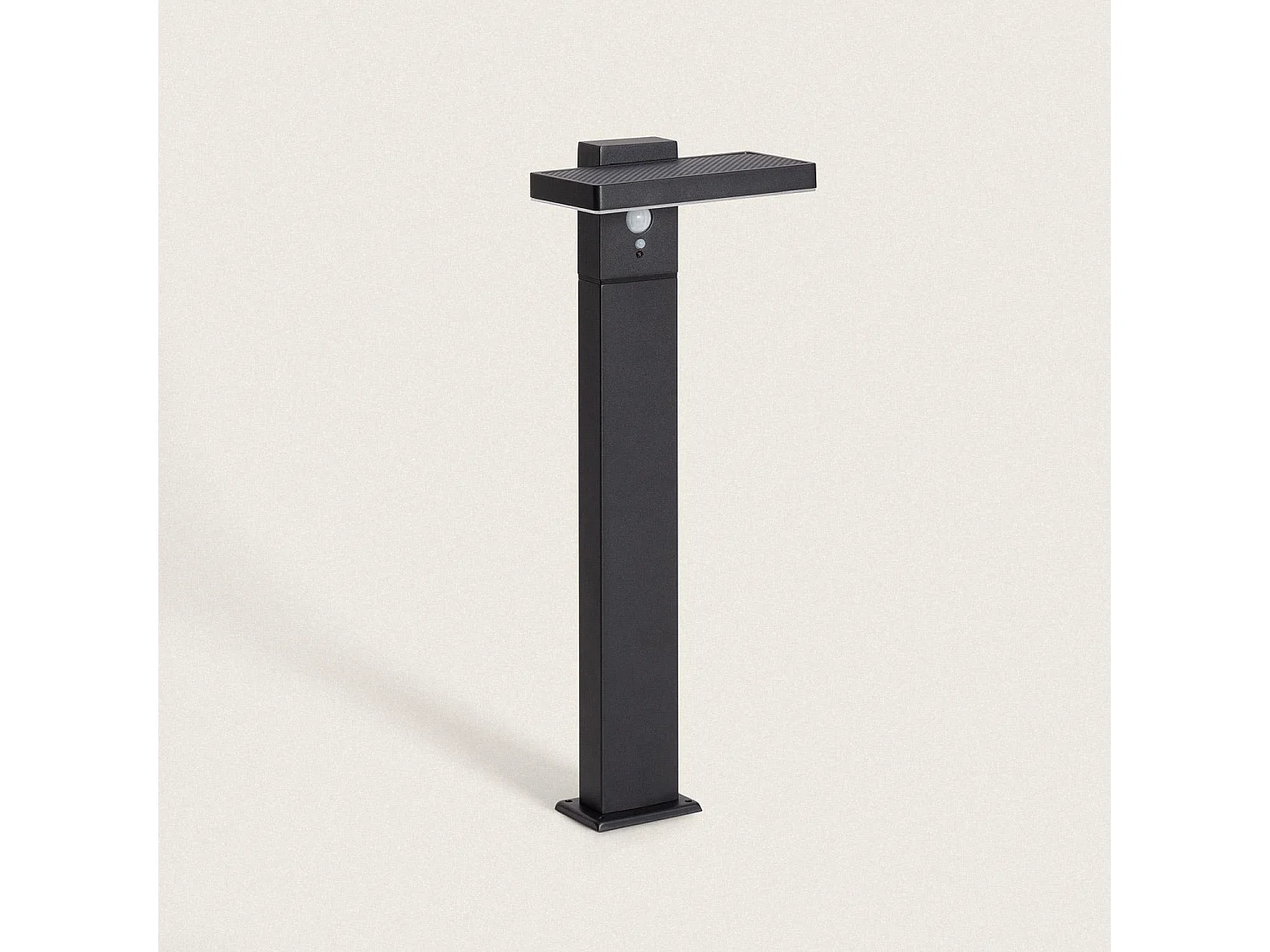 Balise sur Pied Extérieure Solaire LED 5W 50cm Aluminium avec Détecteur de Mouvement Bran Noir