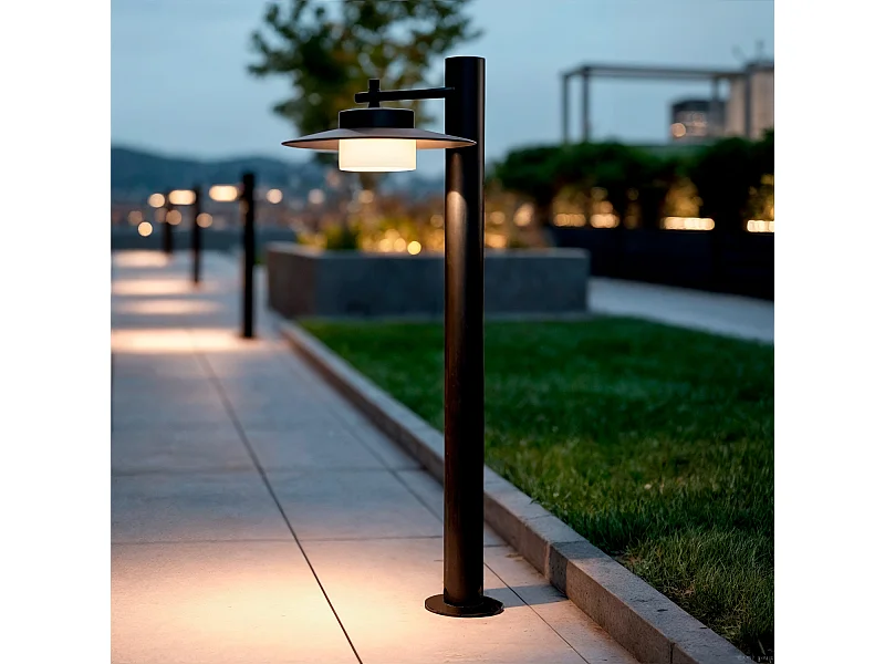 Baliza de Pie LED Exterior 6W Aluminio 75cm Kaepp Negro