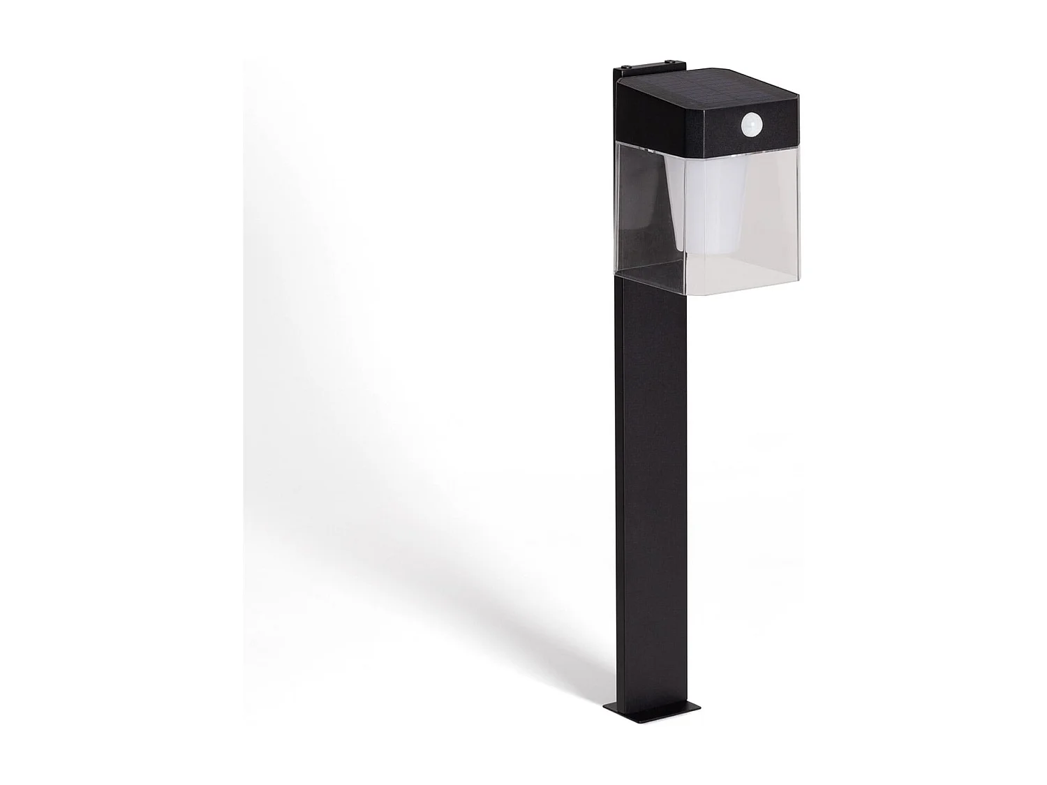 Lampioncino per Esterni Solare LED 1,5W 46cm Alluminio con Sensore di Movimento Efren Square Nero